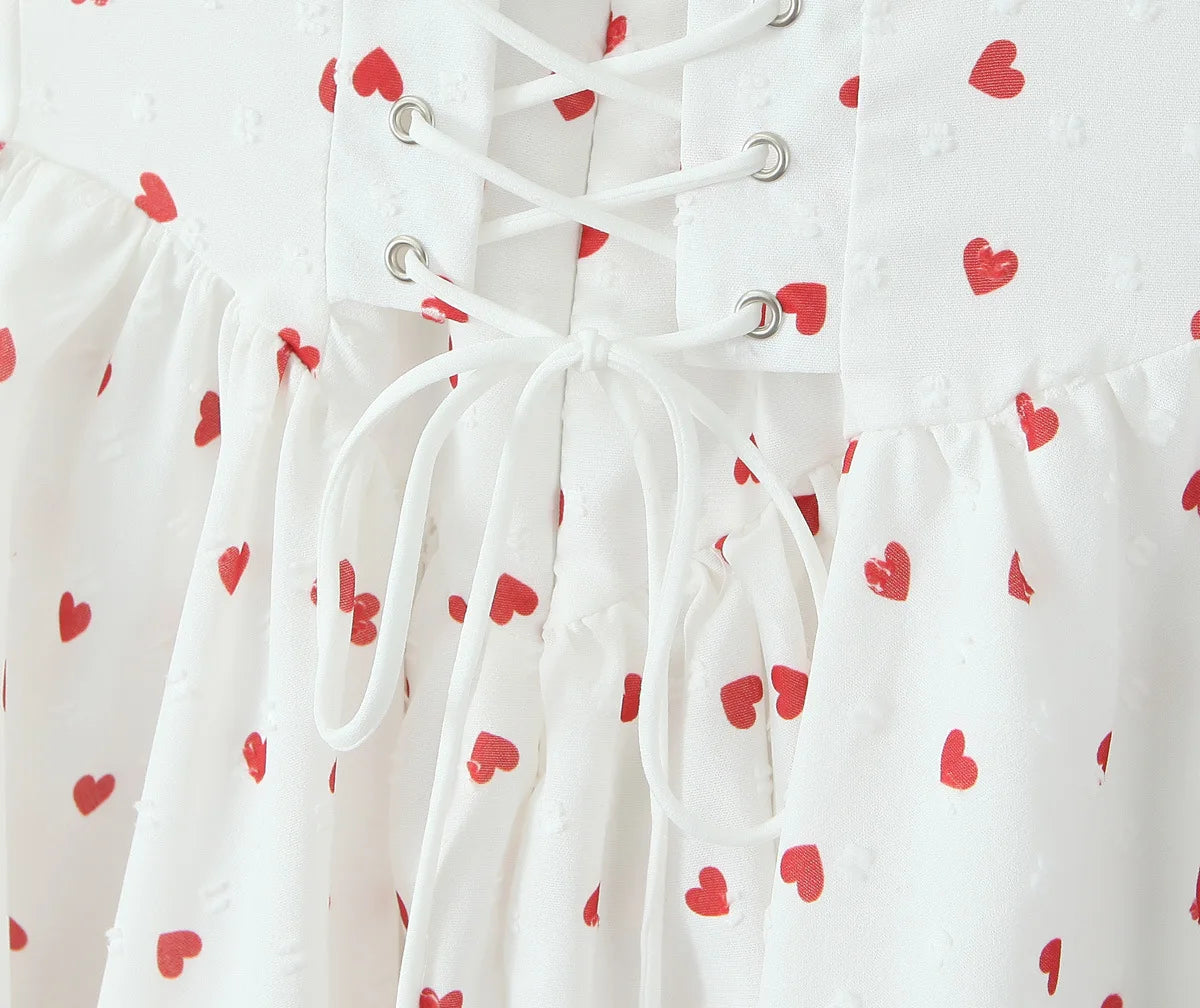 LIZAKOSHT  -  Summer French Sweet Wind Strap Waist Thin Cake Layer Bubble Sleeve Dress