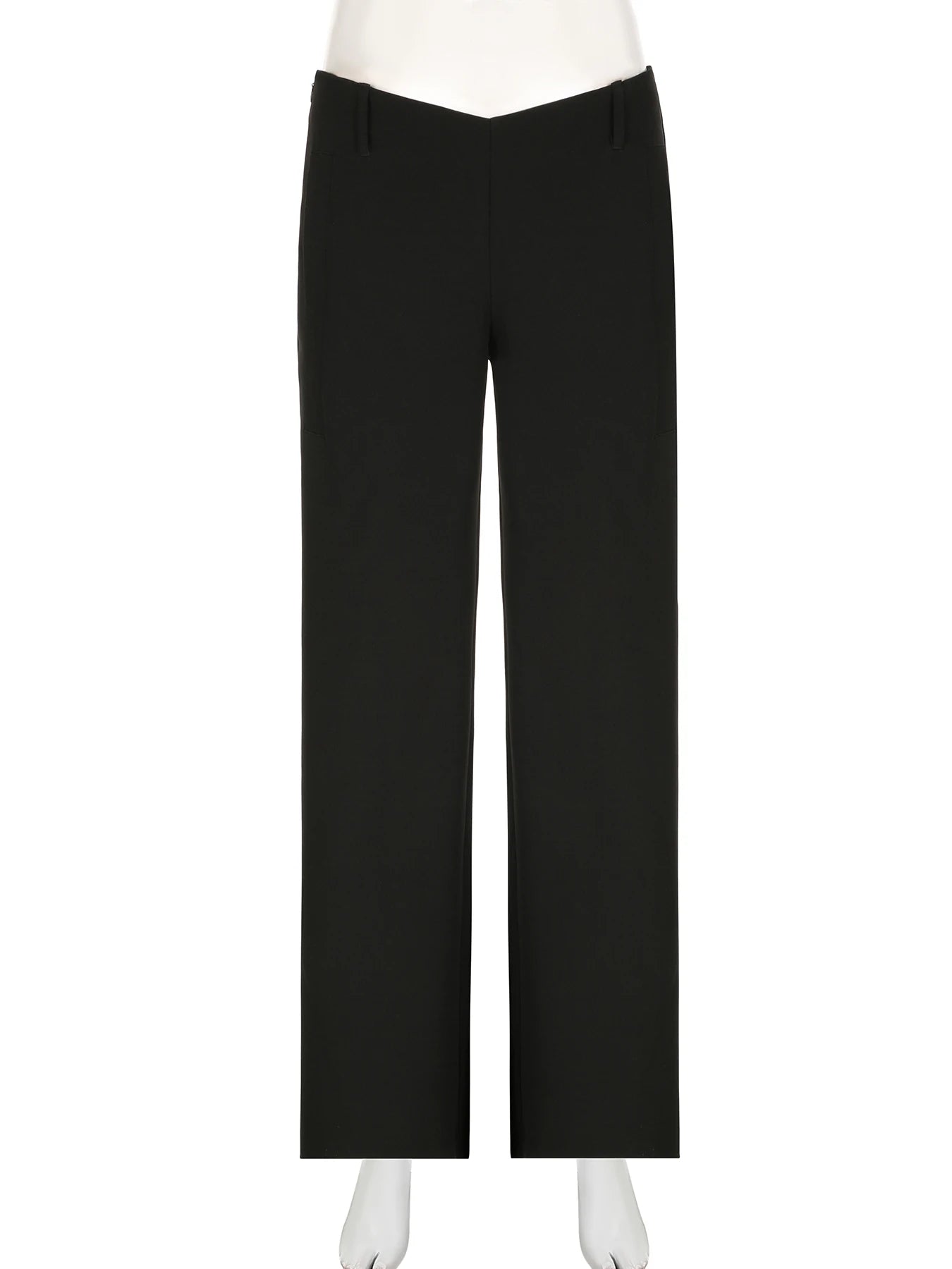LIZAKOSHT  -  Casual Loose Solid Suitpants Office Lady Basic Mid-Waisted Straight Wide Leg Pants Women Summer Fashion Streetwear