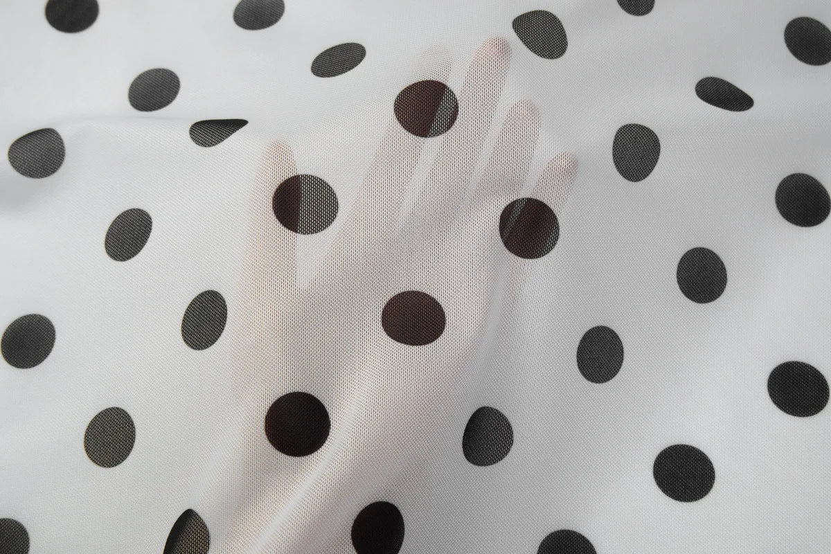 LIZAKOSHT  -  Summer Polka Dot Skirts for Women Sexy Elegant Slim White Skirt Female Clothing Mesh Midi Dress Y2K Party Streetwear