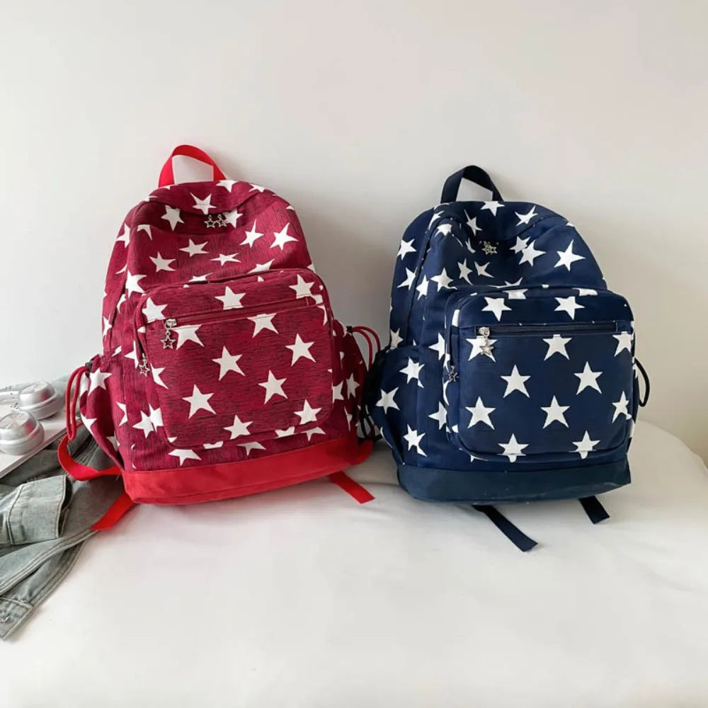 LIZAKOSHT  -  High-capacity Vintage Grunge Men Backpacks All Match Simple Fashion Star Letter Schoolbags Y2k Aesthetic Trendy Backpack Women