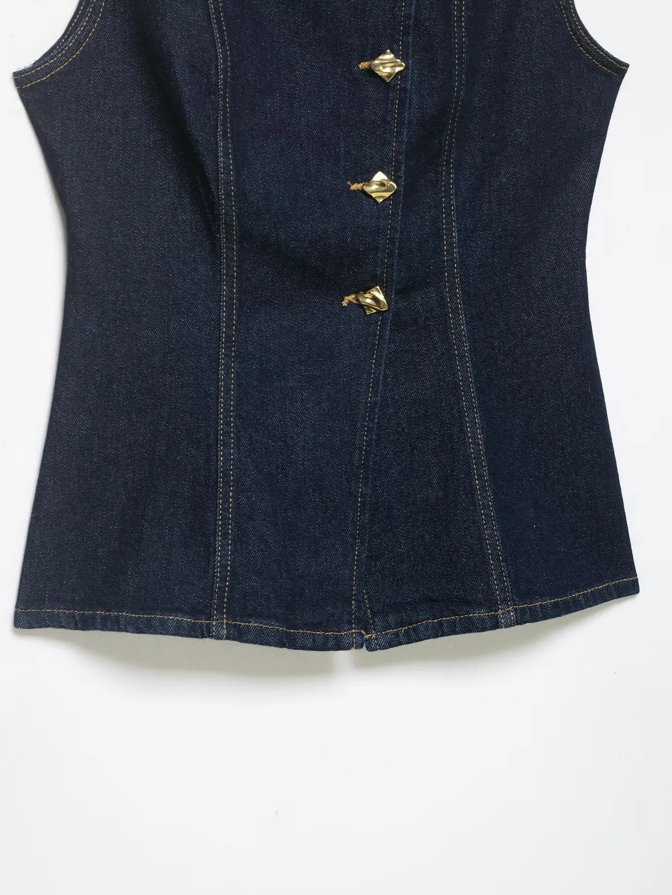 LIZAKOSHT  -  Spring New Style ZR Women's Slim Fit Denim Vest Fashionable Versatile Commute Style Polyester Fiber Casual Single Piece