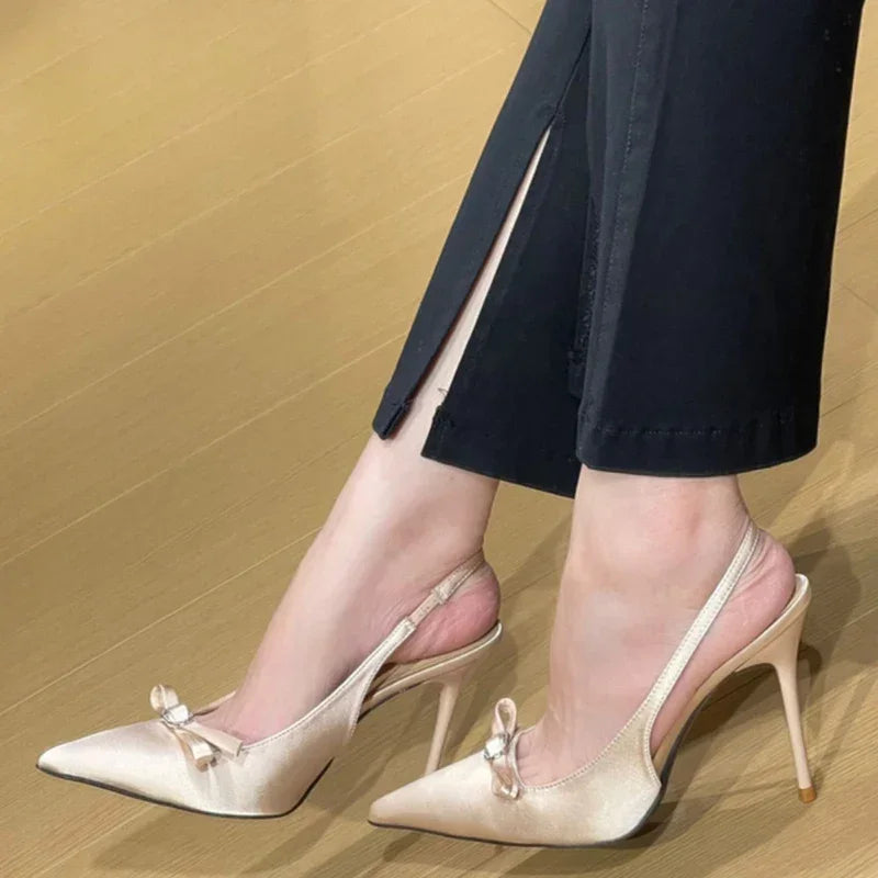 LIZAKOSHT  -  Summer High Heel Women Sandals Fashion Butterfly-knot Crystal Shoes Ladies Elegant Dancing Party Pumps