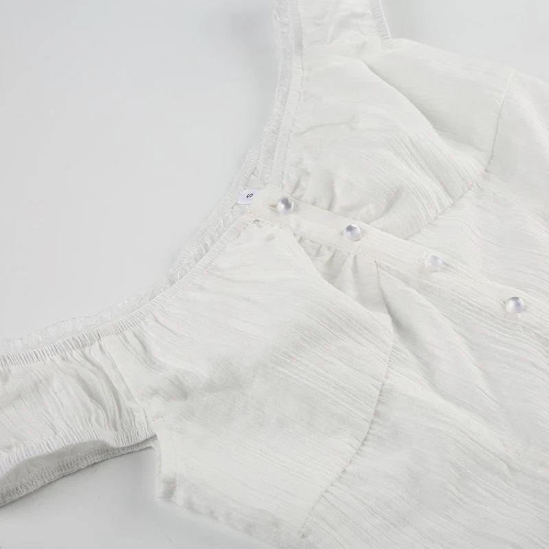 LIZAKOSHT  -  Lace-up Solid Sexy Button Tees Slim Casual All-match Harajuku Fashion Women's Top Korean Style Aesthetic Clothings