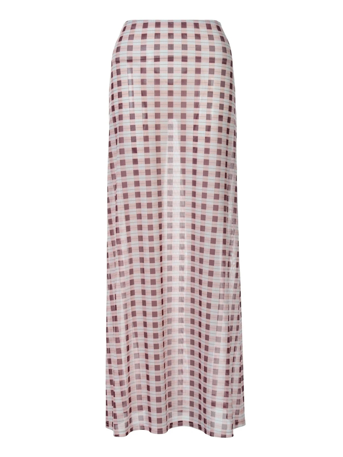 LIZAKOSHT  -  Vintage Harajuku Plaid Printing Hihg Waist Fashion Slim Fit Women Long Skirts Loose Summer Evening Party Streetwear Maxi Skirt