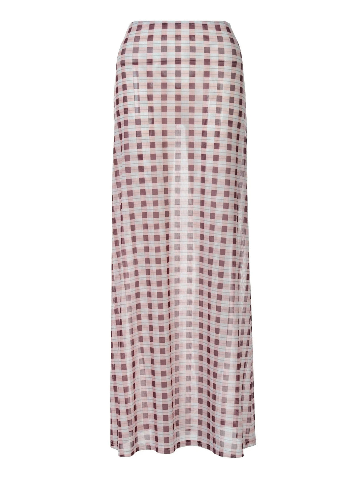 LIZAKOSHT  -  Vintage Harajuku Plaid Printing Hihg Waist Fashion Slim Fit Women Long Skirts Loose Summer Evening Party Streetwear Maxi Skirt