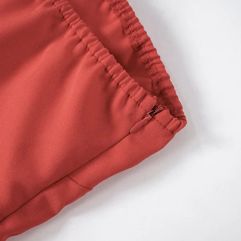 LIZAKOSHT  -  Elegant Solid Strapless Dress Women's Sleeveless Beach Vacation Short Dress Splice Off Shoulder Loose High Waist Clothing