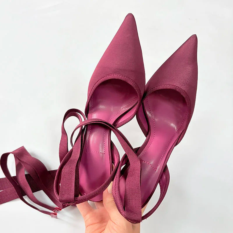 LIZAKOSHT  -  Stiletto Heels Ladies Shoes Luxury Female Party Wedding Pointed Toe Summer Sexy Fashion Ankle Strap Woman Heeled Sandals Pumps