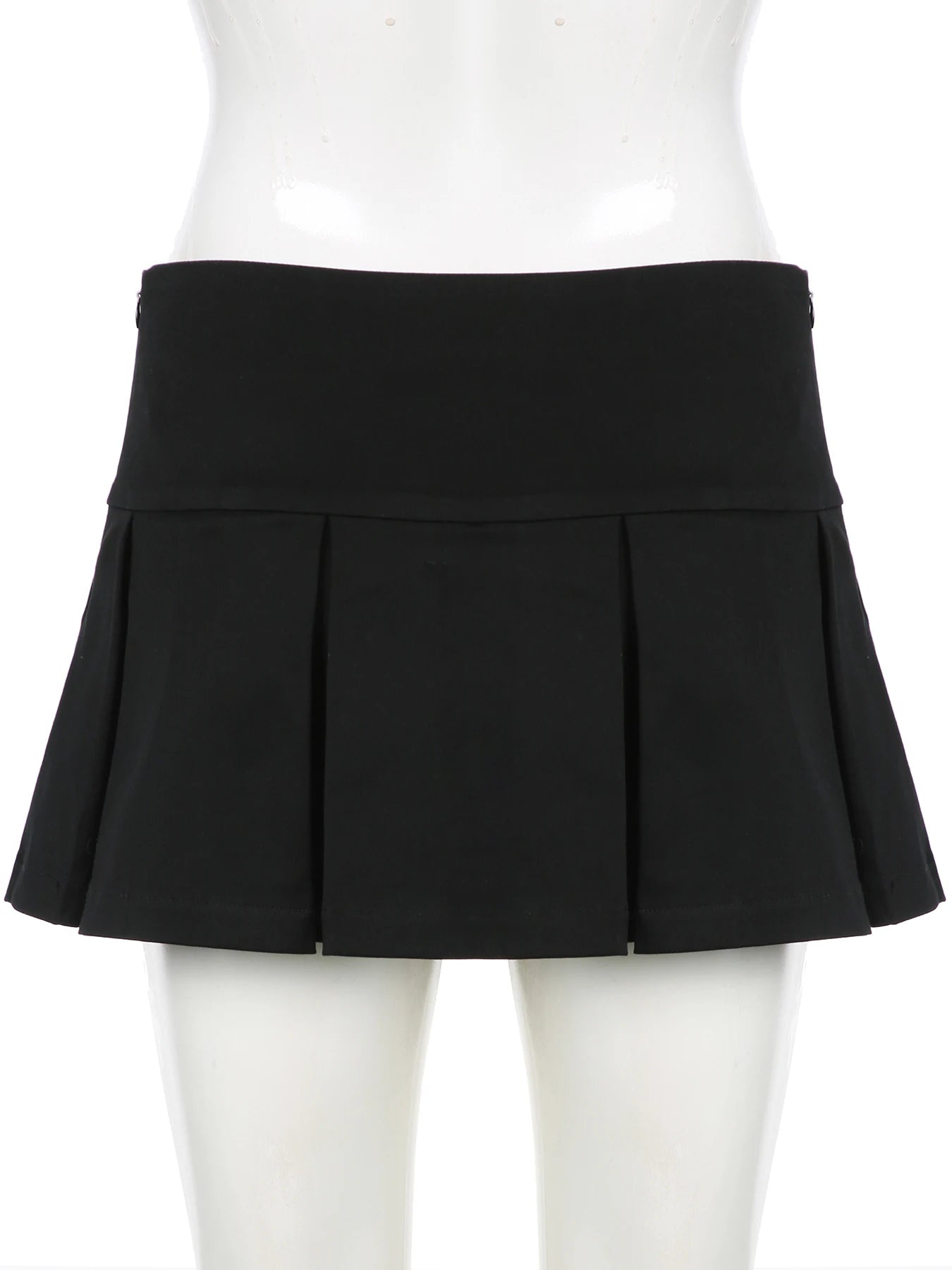 LIZAKOSHT  -  Casual Solid A-Line Pleated Skirt Basic Slim Low-Waisted Super Mini Skirts Women Summer Fashion Streetwear Ladies