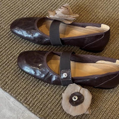 LIZAKOSHT  -  Retro Flower Designer Mary Jane Shoes Women Round Toe Comfort Soft Sole Elegant Casual Shoes Fashion Brand Ballet Flats Women