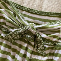 LIZAKOSHT  -  Y2k Clothes T Shirt for Women Japanese Style Vintage Sexy Ropa De Mujer Spring Summer Stripes Bows Short T-shirts