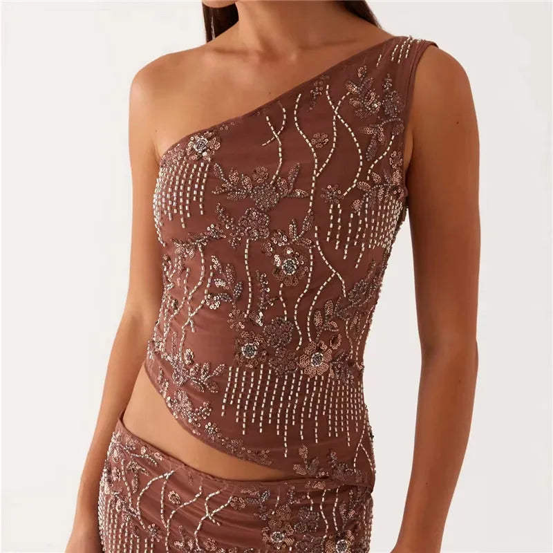 LIZAKOSHT  -  Fashion Print Beading Short Dress For Women Halter Sleeveless Lace Up Backless  Vestidos 2025 Summer Elegant Lady Beach Dresses