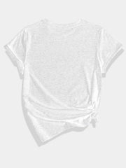 LIZAKOSHT  -  Plus Size Women's Round Neck Dandelion & Dragonfly Print Short Sleeve T - Shirt - Summer Fresh Casual Tops