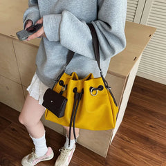 LIZAKOSHT  -  Women'S Drawstring Bucket Bag Fashion Casual Shoulder Bag Large Capacity Tote Bag Crossbody Bag Adjustable Shoulder Strap