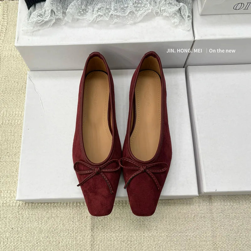 LIZAKOSHT  -  Female Flats Shoes Women Classics Casual Loafer Fashion Square Toe Soft Heel Design Bow Knot 2025 Spring Leopard Print Ballerina