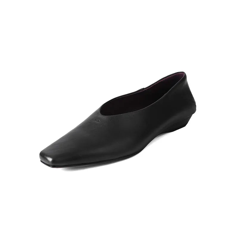 LIZAKOSHT  -  Fashion Pumps New High Quality Genuine Leather Shoes Square Head Low Heel Women's Shoes Daily Lightweight Shoes
