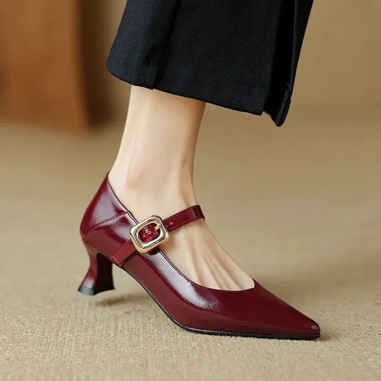 LIZAKOSHT  -  Sharp pointed shallow mouth single shoe autumn new comfortable breathable leather single shoe