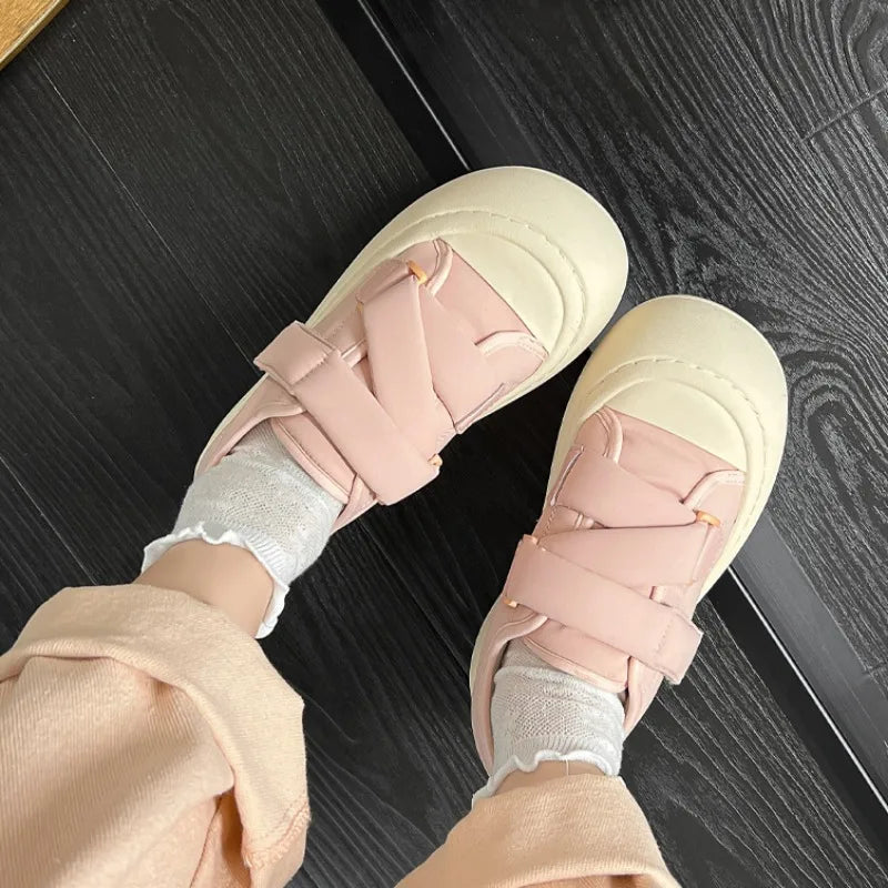 LIZAKOSHT -  Women's Shoes Round Toe Cute Kawaii Female Footwear Pink High on Platform Cotton Cheap New Arrival Urban Autumn Shoe Casual