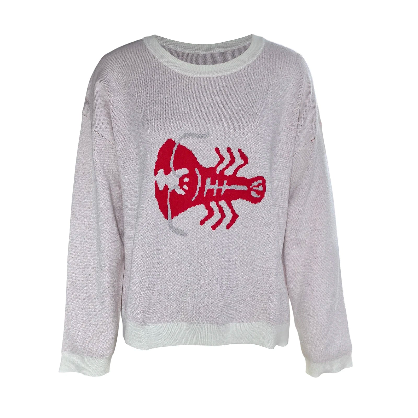 LIZAKOSHT  -  Women s Crab Sweater Crew Neck Long Sleeve Pullover Knit Tops Casual Streetwear for Autumn Winter Season