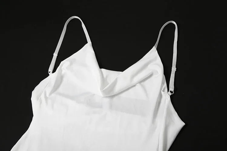 LIZAKOSHT  -  Mesh Patchwork Backless Dress Women Summer Trend Swing Collar Sleeveless Street Fashion Ruched Elegant Long Bodycon