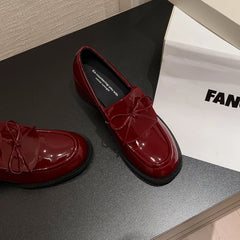 LIZAKOSHT  -  Fashion Pumps New High Quality Genuine Leather Shoes Loafers Butterfly Bow Round Head High Heels Women's Shoes Lolita