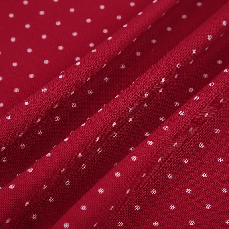 LIZAKOSHT  -  Romantic Polka Dot Red Women Short Dress Square Collar Halter Sleevelss A-line Dresses Summer Vacation Style Outfits
