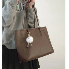 LIZAKOSHT  -  Vintage Brown Large Capacity Handbag Women New Trendy Leather Casual Shoulder Bags Ladies Versatile Handbags Female