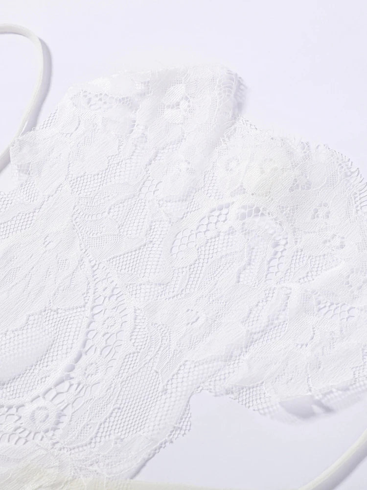 LIZAKOSHT  -  Women Lace Patchwork Top Choker Vest Spaghetti Strap V Neck Sheer Tops Flowy Sleeveless Tank Summer Suit Casual Wear Street Look