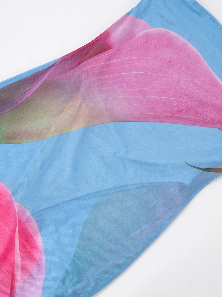 LIZAKOSHT  -  Summer Chiffon Printed Maxi Dress Women Patchwork Backless Slim Contrast Elegant Party Dress Ladies New Long Dress