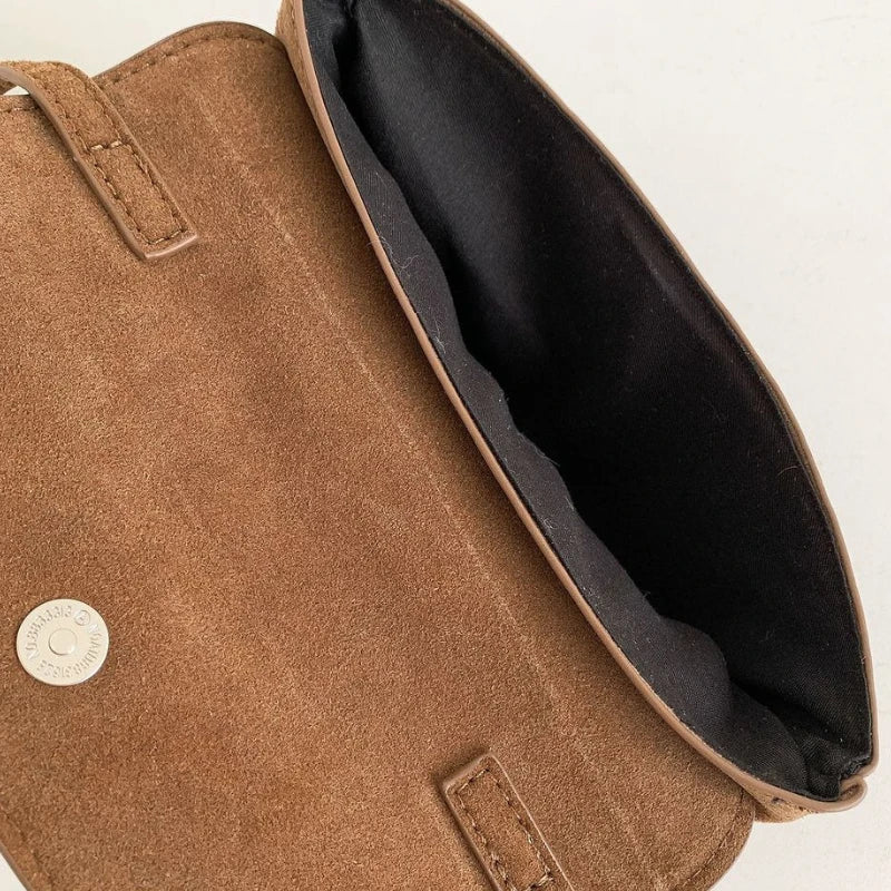 LIZAKOSHT  -  Faux Suede Waist Pack Mini Crossbody Bag Magnetic Closure Small Shoulder Bag for Women Fashion Mobile Phone Purse