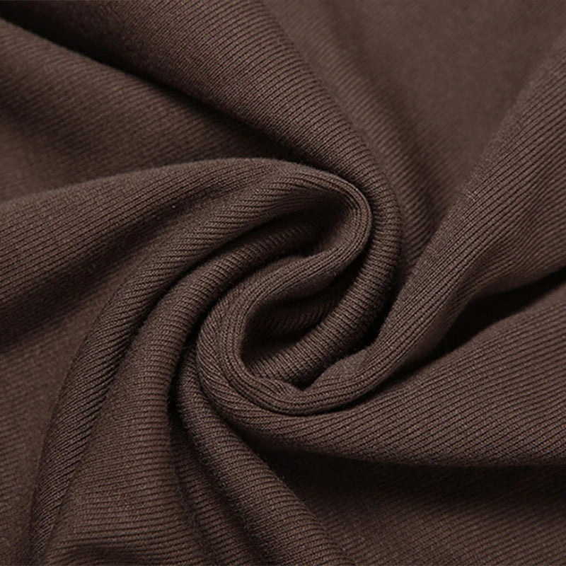 LIZAKOSHT  -  2025 Maillard Style Y2K Retro Brown Hot Girl 2 Piece Sexy Skirt Suit U Collar Sleeveless Bodysuit+Drawstring Pleated Skirts