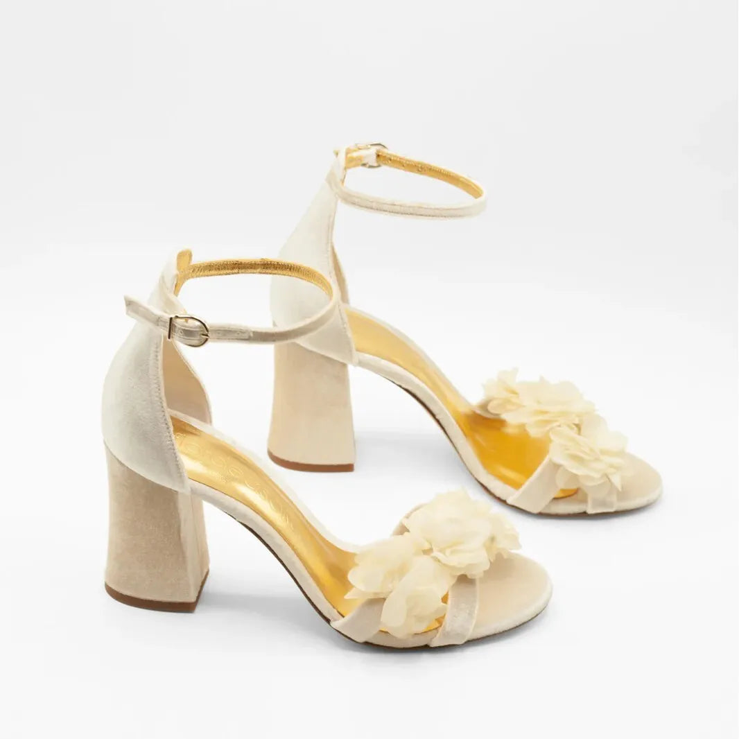 LIZAKOSHT  -  Fashion Floral Sandals High Heels Shoes Women Wedding Party Shoes