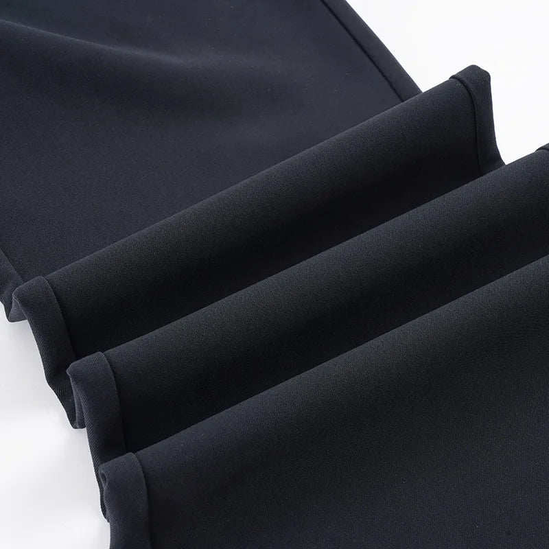 LIZAKOSHT  -  Y2K American Old Money Three Button Low Waist Slimming Slightly Flared Suit Pants Women Low Waist Loose Floor Hugging Wide Leg