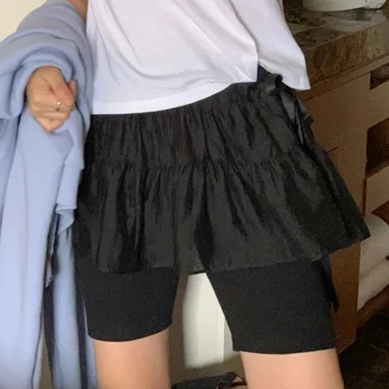 LIZAKOSHT  -  Mesh Skirts for Women Vintage See Through Bandage Tulle Mini Skirt Spring Summer 2025 New Y2k Fashion Chic Lady Skirts