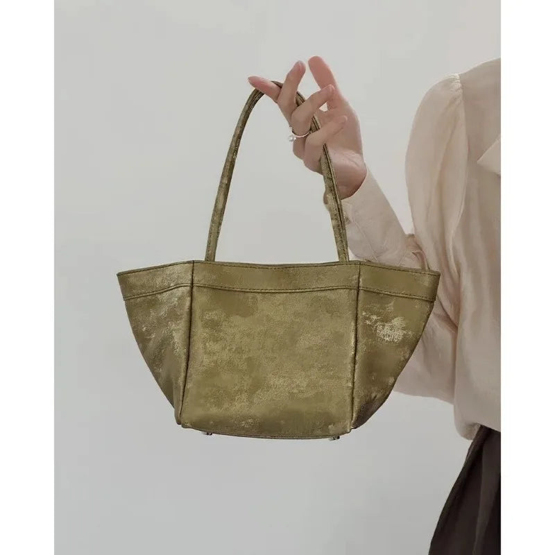 LIZAKOSHT  -  Aesthetic Silver Womens Handbag 2024 New Fashion Chinese Style Bucket Bags Small Advanced Vintage Female Crossbody Bag