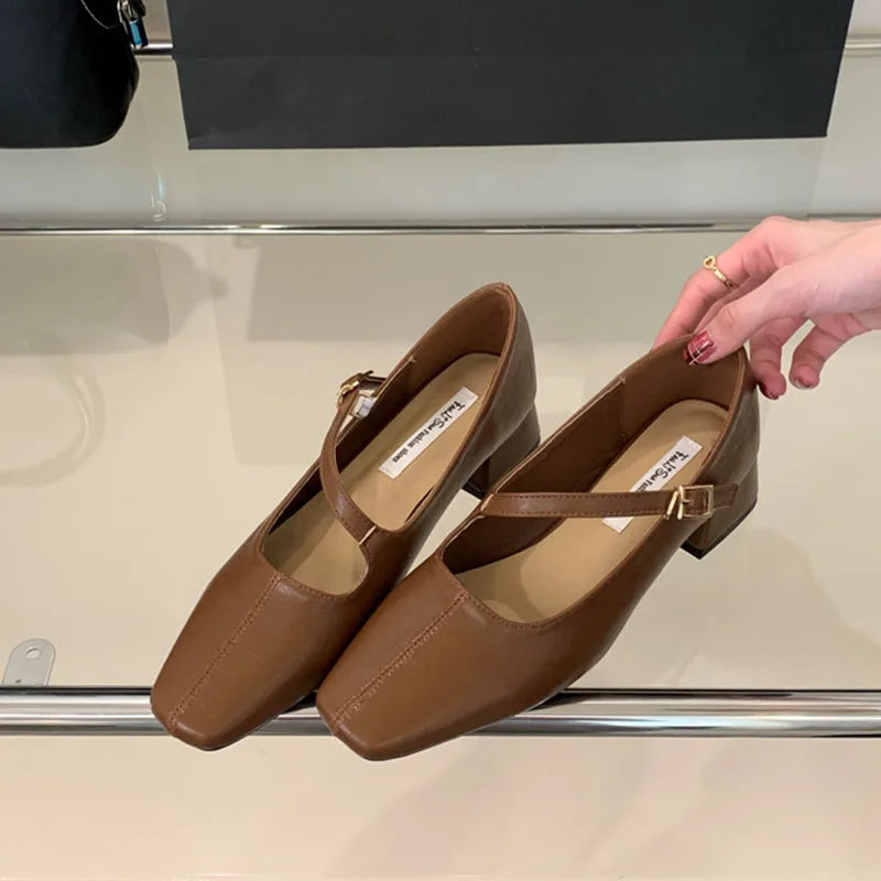LIZAKOSHT  -  Square Toe Ballet Shoes Fashion Luxury Dress Flats Heel Mary Jane Shoes Women Loafers Casual Sneaker Female Ballerina Mujer