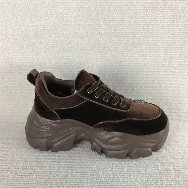 LIZAKOSHT  -  Shoes Women's Sneakers Summer Woman-shoes Platform New Roses Thick Sole Casual Retro Lace-Up Leisure Shoes Women Casual Sne