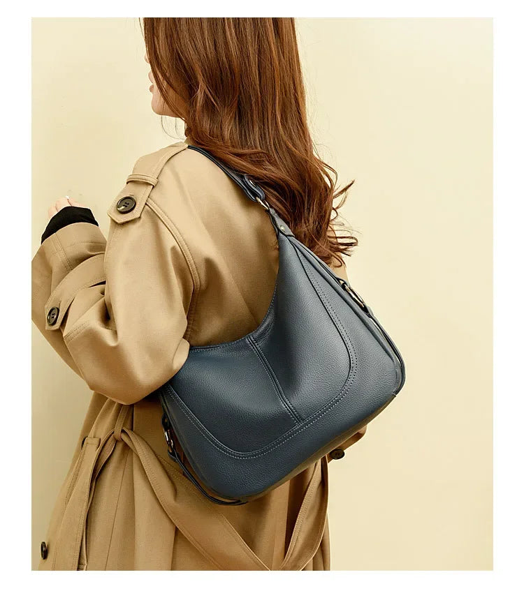 LIZAKOSHT  -  Luxury Womens Designer Handbags large Capacity pu leather Crossbody Bags for Woman Fashion Soft Skin Female Shoulder Bags