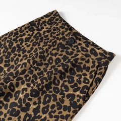 LIZAKOSHT  -  Fashion Leopard Print Women Pants Female High Waist Wide Leg Slacks Ladies Chic and Elegant Casual Trousers New In