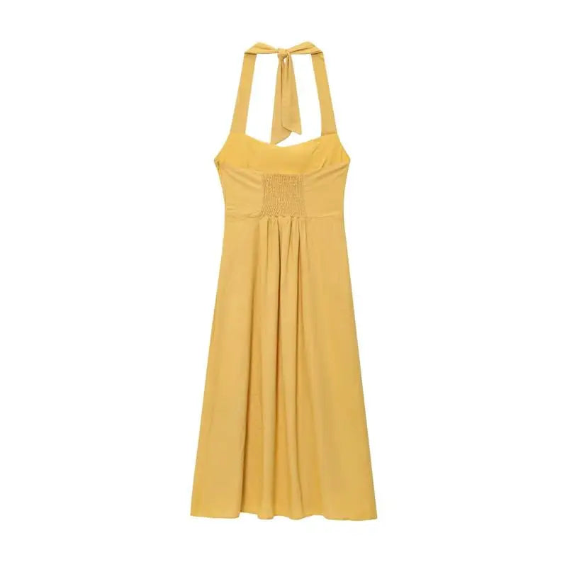 LIZAKOSHT  -  Summer Women's New Dresses 2025 Chic Hanging Neck Slim Tube Top Elegant Women's Long Dress Street Fashion Holiday Summer Dress