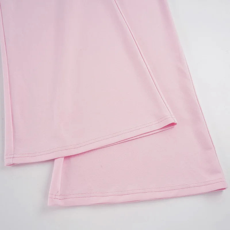 LIZAKOSHT  -  Wide Leg Printed Lounge Pants for Women Loose Fit Casual Comfortable Split Color Waistband