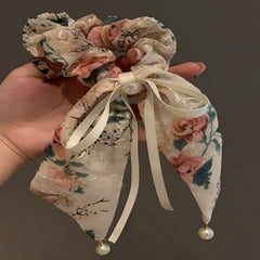 LIZAKOSHT  -  1PC Super Fairy, Pearl, Butterfly, Ribbon, Small Intestine Loop, Sweet, Girl, Tie Marble Hair Rope, Premium, Ponytail, Temperame