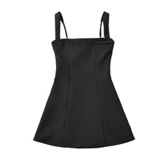 LIZAKOSHT  -  Sexy Low Chest Slash Chest Corset style Sling Dress Women Cross Lacing up Back A-lined Mini Dresses Party Skater Short Sun Robe