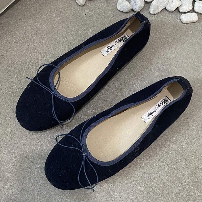LIZAKOSHT  -  Spring New Women's Round Toe Vintage Flats Soft Loafers Comfortable Leather Ballet Shoes Female Dress Shoes Mujer New Woman