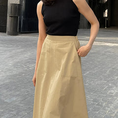 LIZAKOSHT  -  Commuting High Waisted A-line Skirt Spring New Khaki Suit Skirt Half Skirt Women's Clothing