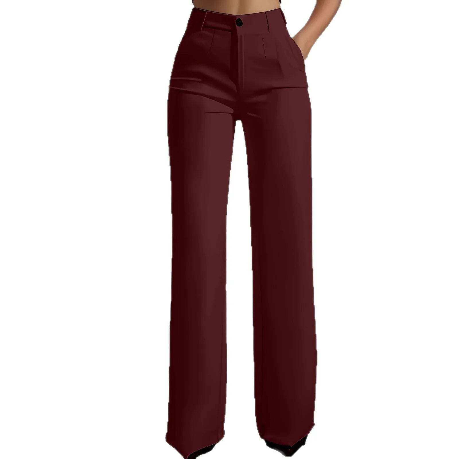 LIZAKOSHT  -  High Waist Dress Pants for Women Flowy Straight Leg Trousers Business Casual Slimming Pants Spring Summer