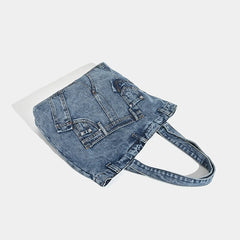 LIZAKOSHT  -  Fashion Washed Denim Women Handbag Large Capacity Casual Commute Big Tote Cowboy Female Shoulder Bags Blue Bolsos