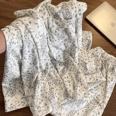 LIZAKOSHT  -  Leopard Print Soft Pajamas for Woman Sleepwear Long Sleeved Top and Long Trousers Casual Loungewear Set Pyjamas Spring Autumn