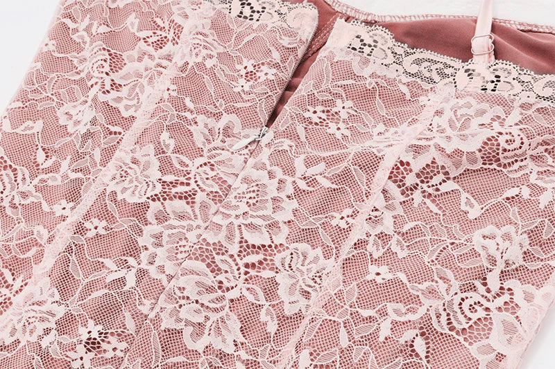 LIZAKOSHT  -  Lace Print Flare Long Sleeve Shawl Elegant Mini Dresses Sexy Pleated Bodycon Dress Evening Party Fall Y2K 2 Piece Sets