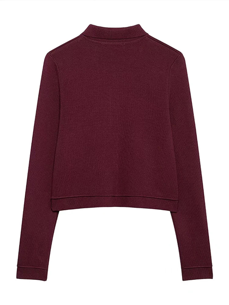 LIZAKOSHT  -  Gold Single Breasted Sweater Knitted Shirt Top Short Skirt Set Women Lapel Double Pockets Knitwear Slim Fit Coat Pleated Skirts