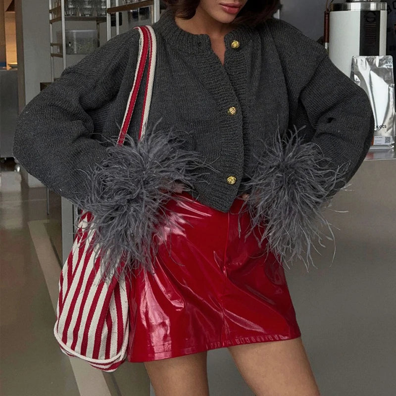 LIZAKOSHT  -  Women Y2k Red Bright Faux Pu Leather High Waist Button Mini Skirts Elegant Fashion Slim Fit Party Evening All-match Skirts